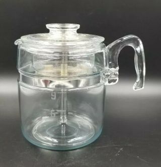 Vintage Flameware Pyrex Glass 9 Cup Coffee Pot Percolator Complete 7759 29