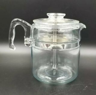VINTAGE FLAMEWARE PYREX GLASS 9 CUP COFFEE POT PERCOLATOR COMPLETE 7759 29 2