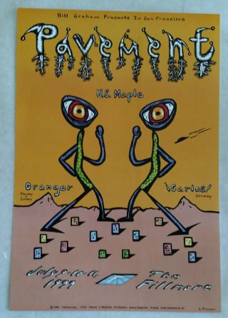 Pavement 1999 The Fillmore San Francisco Rock Concert Poster