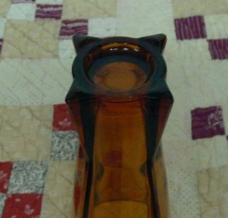 Anchor Hocking Vintage Mid Century Amber Glass Atomic Rocket Vase 3