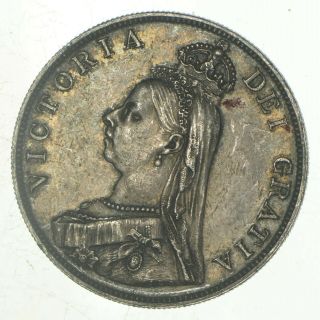 1887 Great Britain 2 Florins - 22.  7 Grams - World Silver Coin 952