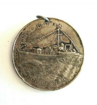1967 Mexican Silver Medallion Cincuentenario De La Marina Nacional Xf Details