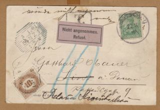 1900 Germany In China Kiaochow Tsiangtau Postcard To Austria Postage Due