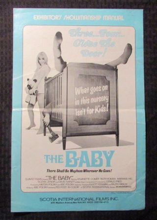 1973 The Baby Pressbook Vg - 3.  5 11x17 " 6pgs Anjanette Comer