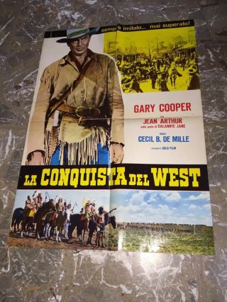 Italian Movie Poster 1sh 27 " X39 " Western The Plainsman Gary Cooper 1966