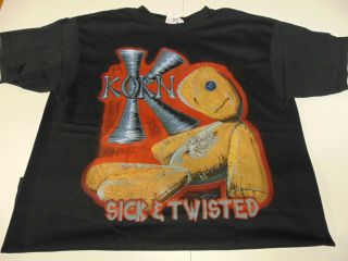 Rock T Shirt Authentic Vintage Korn Sick & Twisted World Tour 2000 Xl