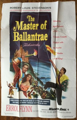 1953 One Sheet: The Master Of Ballantrae - Errol Flynn