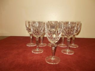 Set Of 8 Waterford Cut Crystal Kildare 6 1/2 Inch Claret Wine Goblets Glasses