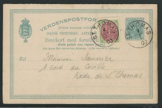 Danish West Indies,  Scott 16 On Uy3,  In 1900,  St.  Thomas Postal Markings