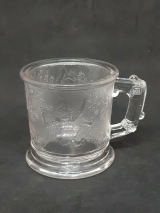 Eapg Antique Dithridge And Co Monkey And Vines Clear Glass Childs Mug Circa 1879
