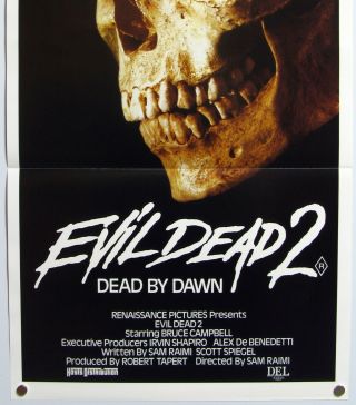 EVIL DEAD 2 DEAD BY DAWN Bruce Campbell SAM RAIMI HORROR CLASSIC Daybill 1987 3