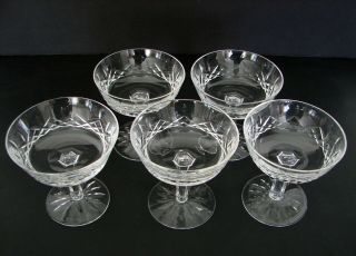 5 Lismore by Waterford Crystal Cut Glass Champagne/Tall Sherbet Ireland signed 2