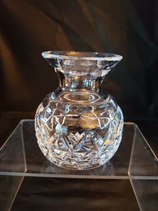 Vintage Waterford Crystal Bud Vase - Diamond Pattern - 3.  5 " - Signed - Crystal C