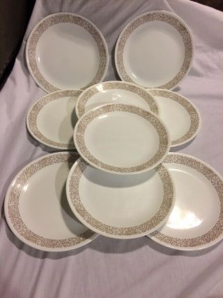 Set Of 9 Corelle Woodland Brown 10 1/4” Dinner Plates