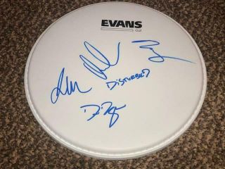 Disturbed Group Signed Autographed Drum Head Dave Draiman Dan Donegan,