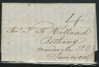 Danish West Indies 1850 Stampless Cover,  With Long Letter To Mandeville,  Jamaica