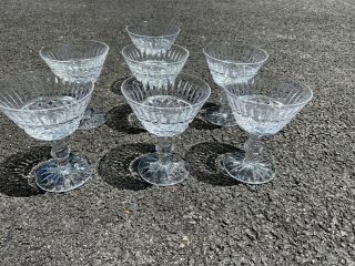 Waterford Tramore Champagne Sherbet Saucers Set Of Seven (7) Crystal 3 1/2” Wide