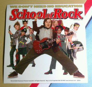 School Of Rock Jack Black Music Kids No Education Mini Poster Movie Sticker