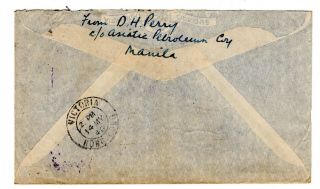 1940 (May) Philippines via Hong Kong to GB Censored Airmail Cover. 2