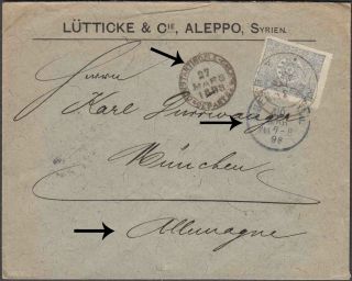 Syria 1898 Aleppo Printed Cover To Germany Via Constantinople Turkey - N42393