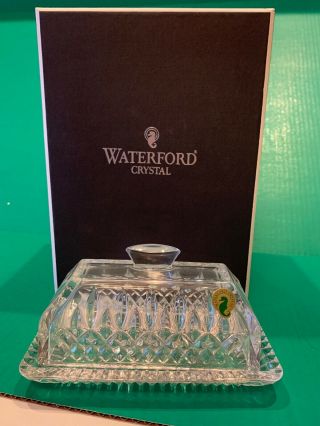 Authentic Waterford Crystal Lismore Covered Butter Dish