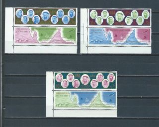 Middle East Uae Dubai Stamp Set Of 3 With Trucial Coast Labels