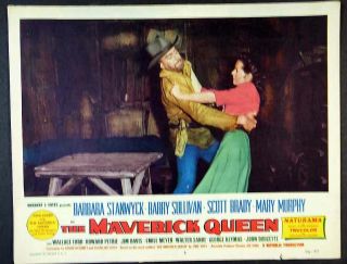 Vintage Movie Lobby Card: " The Maverick Queen " 1956 Barbara Stanwyck Scott Brady