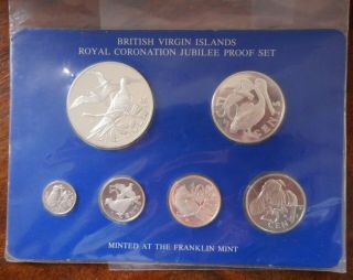 1953 - 1978 British Virgin Islands Royal Coronation Jubilee 6coin Silver Proof Set