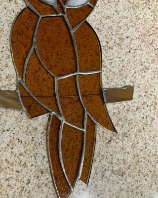 OWL bird (Large) - Stained Glass - Handcrafted - Sun Catcher - 12” X 8 