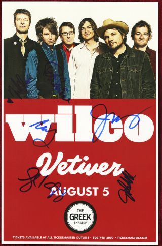 Wilco Autographed Concert Poster 2015 Jeff Tweedy,  John Stirratt,  Glenn Kotche