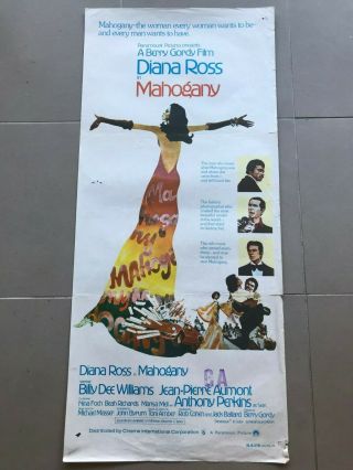 Daybill Poster 13x30: Mahogany (1975) Diana Ross,  Billy Dee Williams