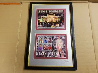 Elvis Presley Framed Stamps 20th Anniversary Graceland Ltd Ed 23 Of 1000