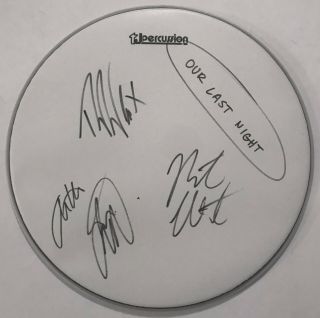 Our Last Night Band Real Hand Signed 14 " Drumhead By All 4 Wentworth Proof