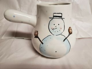 Rae Dunn By Magenta Snowman Let It Snow Hot Cocoa Pot Htf Rare