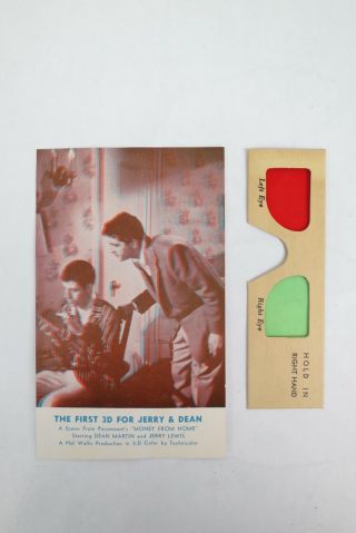Very Rare Martin & Lewis 3d Card & Glasses Promotional Package 1953