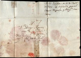 Spain To Argentina Prephilatelic Folded Letter 1799 Cadiz - Buenos Aires