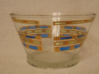 Culver Empress Ice Bucket (mcm) Blue Green & Gold Shape
