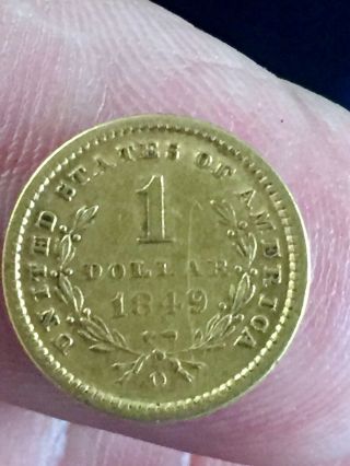 1849 - O Liberty Head $1 Dollar Gold Coin