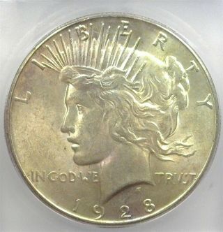 1928 - S Peace Silver Dollar Icg Ms62 Lists For $250