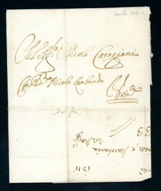 1711 Island Of Corfu E.  L.  To Venice,  Italy Written In Italian (o591)