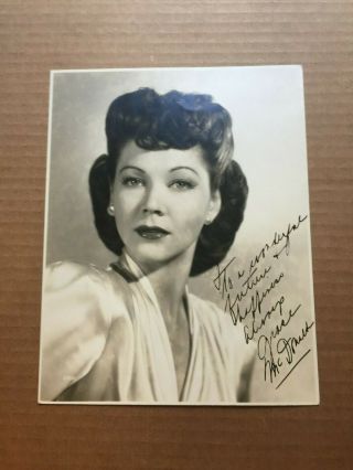 Grace Mcdonald Very Rare Early Vintage Autographed 8/10 Photo 1940s