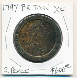 1797 British 2 Pence (xf Beauty Very Scarce This) See Pictures