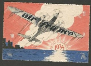 Argentina To Italy Airmail By Air France 1934 Poster Postcard 2 Stamps