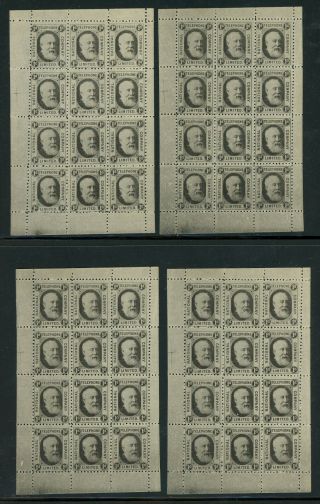 Gb 1884 National Telephone Co.  1d Black In Complete Sheets Of 12 Mnh Full Gum