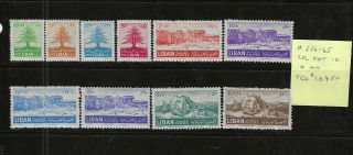 Lebanon.  256 - 265.  Hh.  1952.  Complete Set Of 10.  Scv $109.  50