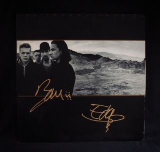 U2 Autographed The Joshua Tree Album By Bono & The Edge W/poster