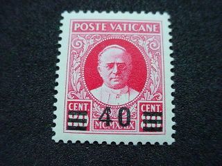 Noblespirit } Vatican City No.  35 Mh Deformed " 4 " In " 40 " Overprint Error