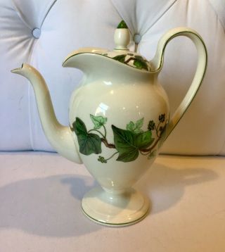 Rare And Elegant Wedgwood Napoleon Ivy Coffee Pot Curvaceous Shape