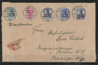 Libau German Occupation 1919 Cover To Berlin With Set Of 5 Cv €4000,  Rrr