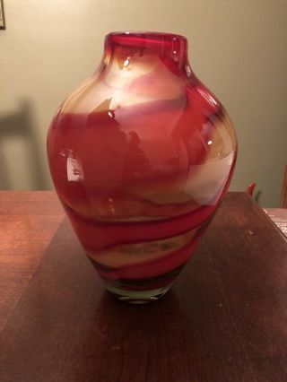 Evolution By Waterford Stunning Red Sea 12 Inch Vase - Discontinued $325